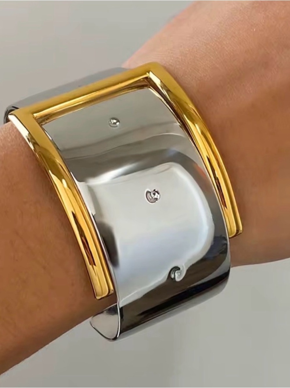 Belt Buckle Open Bracelet Stainless Steel - Picture 6 of 6